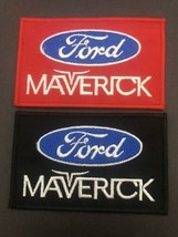 2 FORD MAVERICK SEW/IRON PATCH EMBROIDERED 2.5 INCH BLACK RED TRUCK COME... - £11.77 GBP