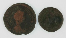 Roman Empire 2-coin Set // 378 Emperor Valens AE3 // 383 Emperor Gratian... - $49.50