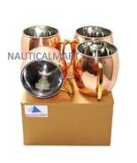 Set of 4 Barrel Copper Moscow Mule Mug Handmade Of 100% Pure Copper, Nic... - $48.02
