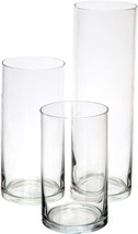 Royal Imports Glass Cylinder Flower Centerpiece Vases Set Of 3 -, Holiday - £32.06 GBP