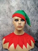 Red Green Santas Helper Hat &amp; Collar Christmas Jolly Elf North Pole Dog ... - €8,40 EUR
