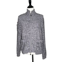 Jamie Sadock Textured Sweater Jacket Purple Pockets Full Zip Women&#39;s Size L - £23.38 GBP