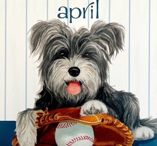 Pumi April Baseball Glove Dog Days Poster Calendar 14 x 11&quot; Art Leigh DW... - $560.03 MXN