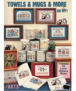 Cross Stitch Towels Mugs Frames Pillow Clock Cats Baby Noah&#39;s Ark PATTERN - $10.99