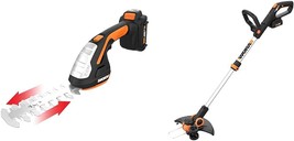 Worx Wg801 20V Shear Shrubber Trimmer, Battery And Charger Included, Bla... - $223.94