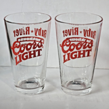 Lot of 2 Coors Light Ruby River Steakhouse Pounder Beer Glasses 5 7/8&quot; Tall - £19.17 GBP