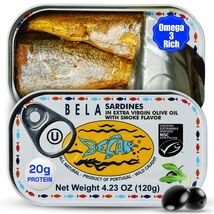 4x BELA Wild Caught Portuguese Sardines - Lightly Smoked in EVOO | 4.25 Oz - $19.79