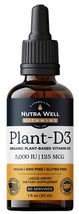 Vitamins D3 Liquid - 60 Serving Plant Based Vitamin D3 5000 IU Exp:07/24 - £11.86 GBP