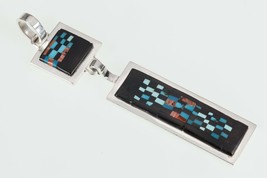 Alex Beeshligaii Navajo Incrustation Argent Sterling Pendentif 23.4gr - $6,958.60 MXN