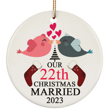 22th Wedding Anniversary 2023 Ornament Gift 22 Years Christmas Married T... - £11.64 GBP