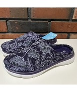 Vera Bradley Cloud Mules Shoes Purple Floral Slip on Quilted Womens Size 7 - $19.80