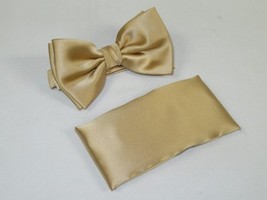 Men's Satin Silky Bow Tie Hankie by J.Valintin Collection #Bow Champaign image 2