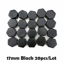 20pcs 17mm 19mm 21mm Black Car Wheel Caps Bolts Covers Nuts Silicone Auto Wheel - £5.96 GBP+