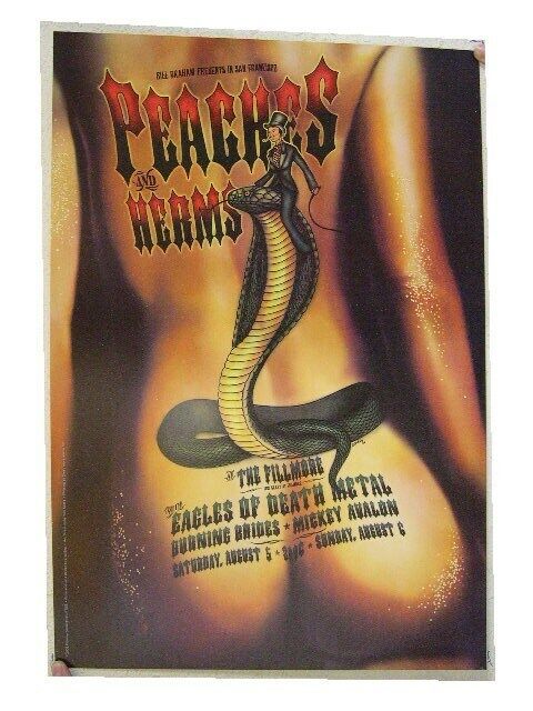 Peaches &amp; And Herms Fillmore Poster Snake Woman Back - $36.12
