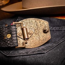 Arkansas Belt Genuine Snake Skin Western Dressy Casual Black image 7