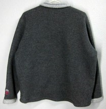 Disneyland Resort Women&#39;s Large Gray Full-Zip Fleece Sweater Sewn Minnie Mickey - £17.07 GBP