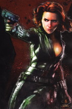 Jon Pinto SIGNED Comic Art Print ~ Scarlett Johansson as Black Widow / A... - £27.62 GBP