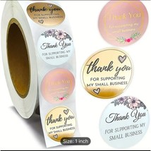 500pcs/Roll, Thank You Stickers For Small Business, 1Inch, 3 Pattern Design - £5.74 GBP