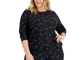 Jenni Womens Plus Size Waffle Pajama Top Only,1-Piece Size 2X Color Black - $44.54