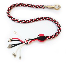 550 Paracord Motorcycle Whip Get Back whip 1&quot; Ball &amp; Skulls 36&quot; Red Whit... - £23.59 GBP