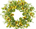 Spring Wreaths 18&quot; for Front Door Summer Wreath with Green Eucalyptus Le... - $30.56