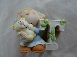 Bumpkins figurine T Teddy Bear George Good Vintage 2.75&quot; tall Porcelain ... - $14.84