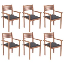  Stackable Chair Set of 6 Natural Teak - $12,103.69 MXN