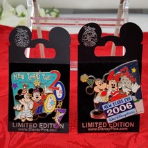 2X DISNEY WDW 2006 &amp; 2007 NEW YEAR’S EVE MICKEY MINNIE TINKER BELL DANGL... - $19.98