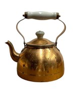 Vintage Copper Tea Kettle TAYEE  Solid Copper Porcelain Handle Made in Taiwan - £14.94 GBP