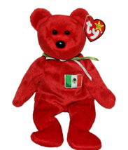 1999 “Osito” Ty Original B EAN Ie Babies Red Mexican Flag On Chest 8.5” - £3.95 GBP