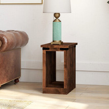Home 14&quot; Fully Assembled Aged Whiskey Solid Wood Side Table - £167.75 GBP