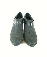 Clarks Artisan Black Leather Zip Buckle Heels Bootie Shoes Women 10 M (S... - £19.12 GBP
