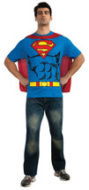DC Comics Superman Costume T-Shirt with Cape, Blue, Medium - £76.24 GBP