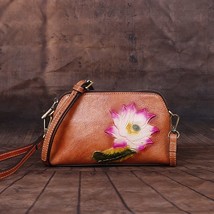 Retro Genuine Leather Coni Purse Pocket Change Women Floral Cash Bag Ladies Mobi - £58.16 GBP