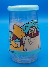 Disney - Winnie the Pooh with Owl Welch&#39;s Glass Jelly Jar with Blue Lid  - £6.26 GBP
