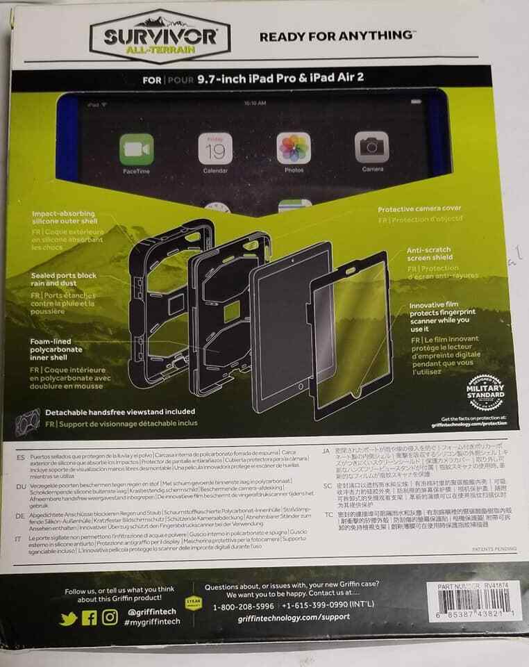 Griffin Technology Griffin Survivor At Air2/pro9.7 Blk/blu (LOC TUB L-49) Item image 2
