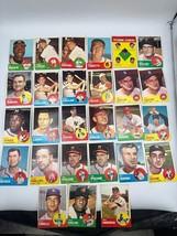 Vintage 1963 Topps Baseball Cards Lot 27 Cards (24 diff) Torre Larsen LO... - £18.57 GBP