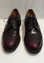 Johnston Murphy Executive Collection Burgandy Wingtip Leather Oxfords 10... - $27.18
