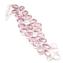 Kunzite Pear Shape Handmade Fashion Ethnic Gifted Bracelet Jewelry 7-8&quot; SA 834 - £14.64 GBP