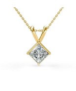 1.80 Karat Prinzessin Schnitt Künstlicher Diamant Solitär Anhänger 14k G... - $41.15