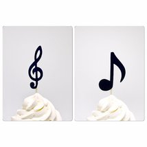 Music Note Cupcake Toppers, Music Party Decor, Music note cupcake topper... - $6.37