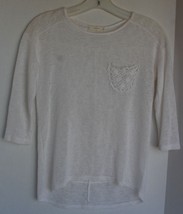 Soprano Cream Sweater Beautiful Embroidery Nordstrom Girls Size Large 14 RUNS SM - £7.90 GBP