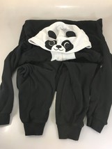 Nick &amp; Nora M Panda Black White 1 Piece Fleece Pajamas Hooded Sleeper Un... - £21.96 GBP