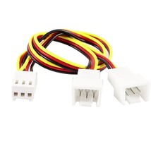 2 X  Computer PC Fan Power Y Splitter Cable Connector Adapter 3-Pin to 2x 3-Pin - £14.93 GBP