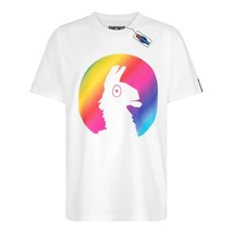 Fortnite RAINBOW LLAMA Gaming T-Shirt Short Sleeve Cotton White Tee Age 9-16 - £50.93 GBP