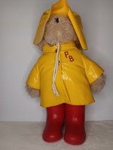 Rare Vintage 1981 Eden Paddington Bear Plush Yellow Raincoat, Hat, And Red Boots - $28.98