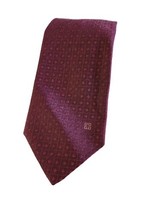 Rare Vintage Givenchy Jacquard Burgundy Necktie Front Logo - $39.60