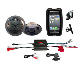 Outdoor Marine Grade Bike Boat ATV 5.25&quot; Speakers, 400W Amplifier iPod M... - £117.40 GBP