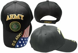 U.S. Army Cap Baseball Caps Licensed Veteran Military Black Hat Cap - £20.45 GBP