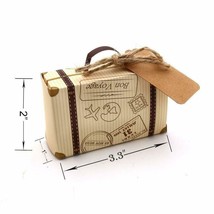 50 Miniature Suitcase Gift Box Party Favor Holders Wedding Decor + Tags + Twine - £18.33 GBP